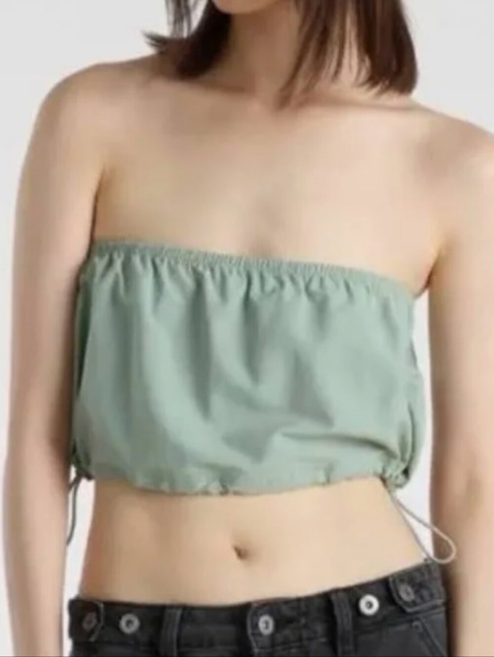 Vans NWT XS Riley Parachute Tube Top Sage Green Crop Strapless Bandeau